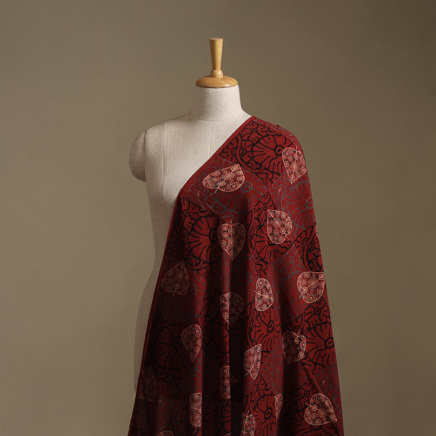 Red - Ajrakh Hand Block Print Natural Dyed Cotton Fabric 31