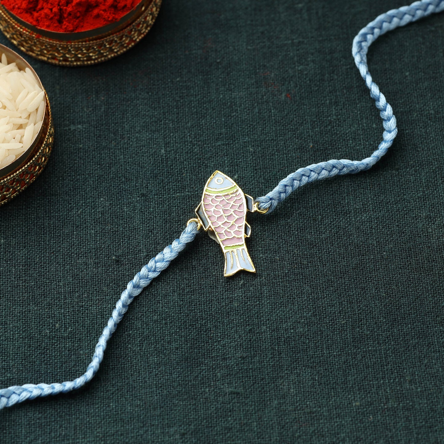 Handamade Meenakari Threadwork Rakhi