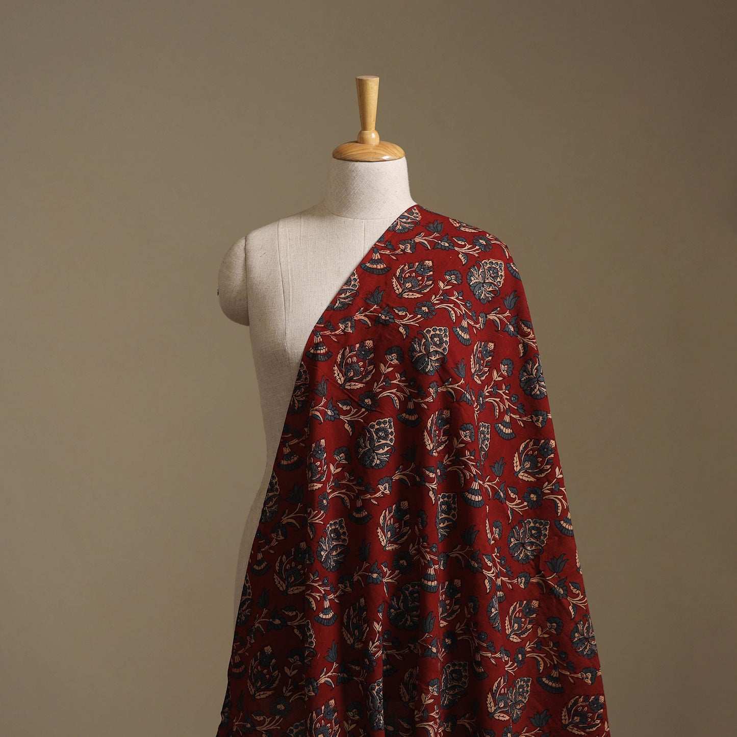 Maroon - Kutch Hand Block Ajrakh Print Natural Dyed Cotton Fabric 33