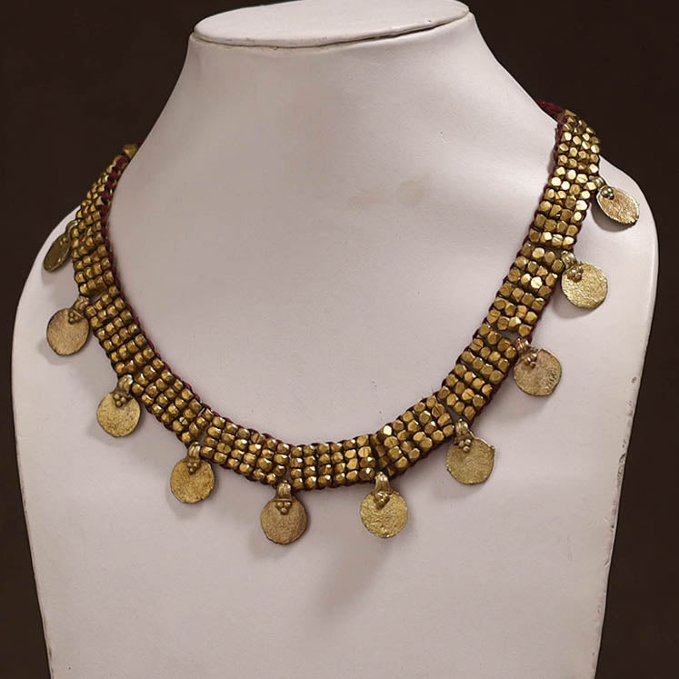 Tribal Odisha Dokra Threadwork Handmade Choker Necklace 33
