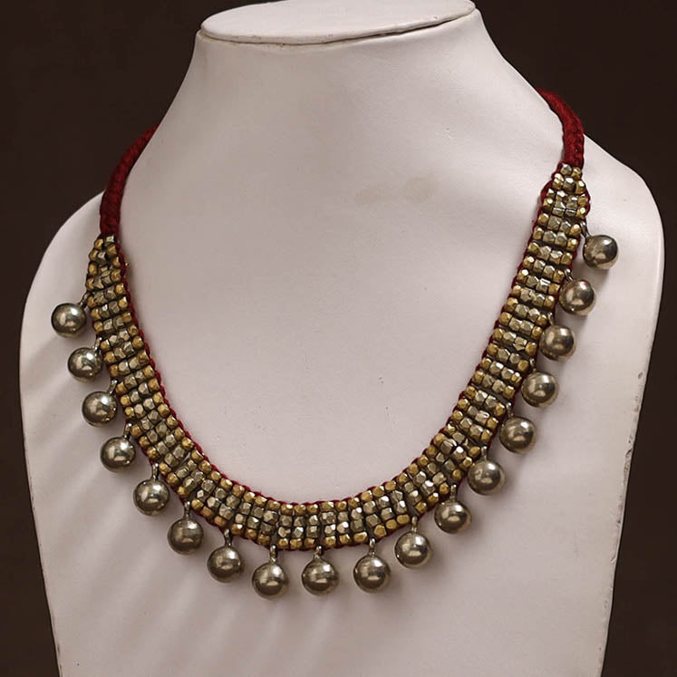 Tribal Odisha Dokra Threadwork Handmade Choker Necklace 34