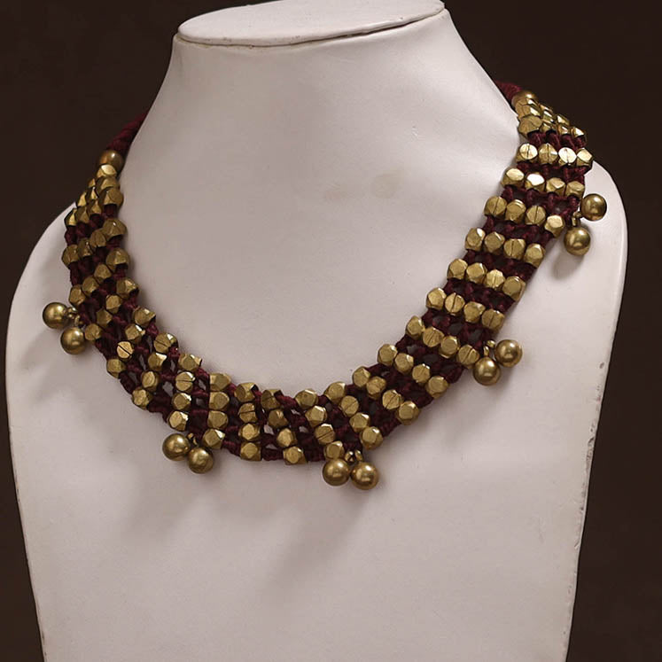 Tribal Odisha Dokra Threadwork Handmade Choker Necklace 46