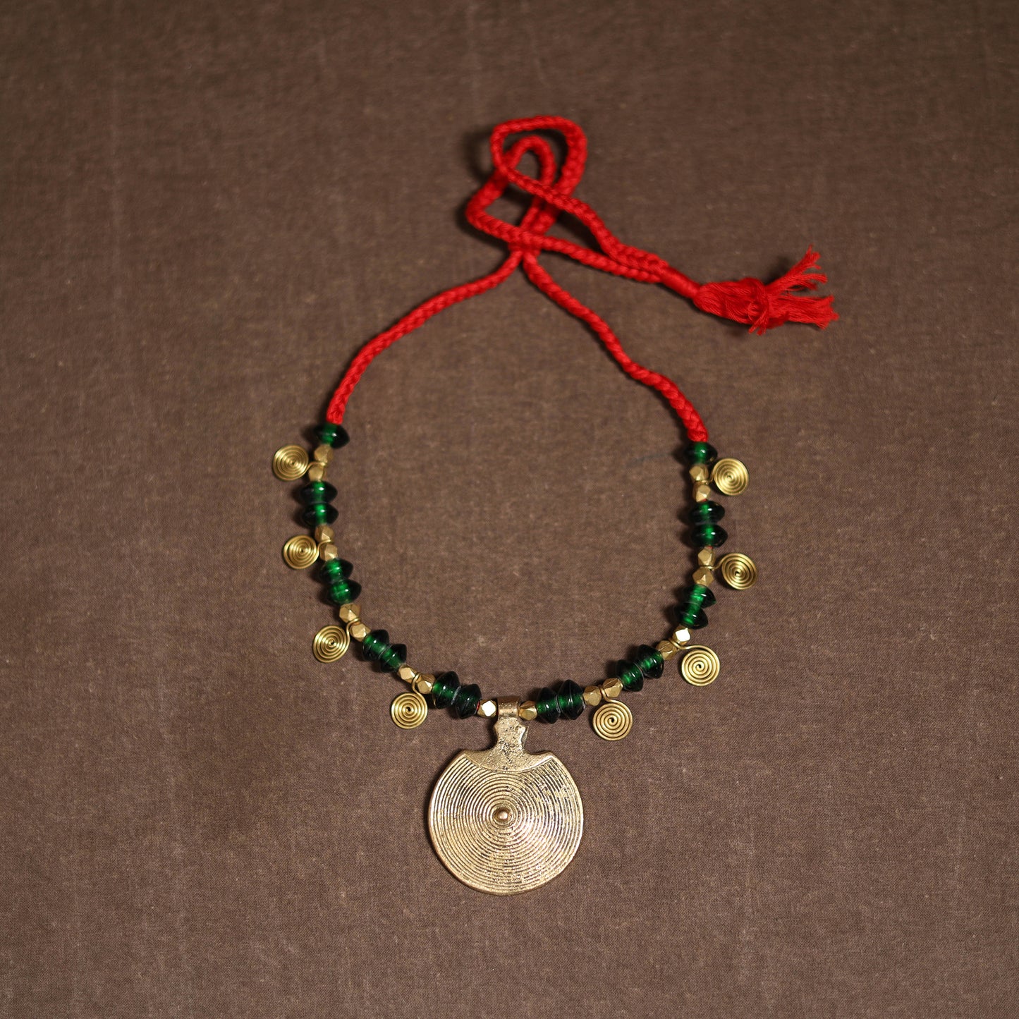 Tribal Odisha Dokra Thread & Bead Work Handmade Pendant Necklace 66