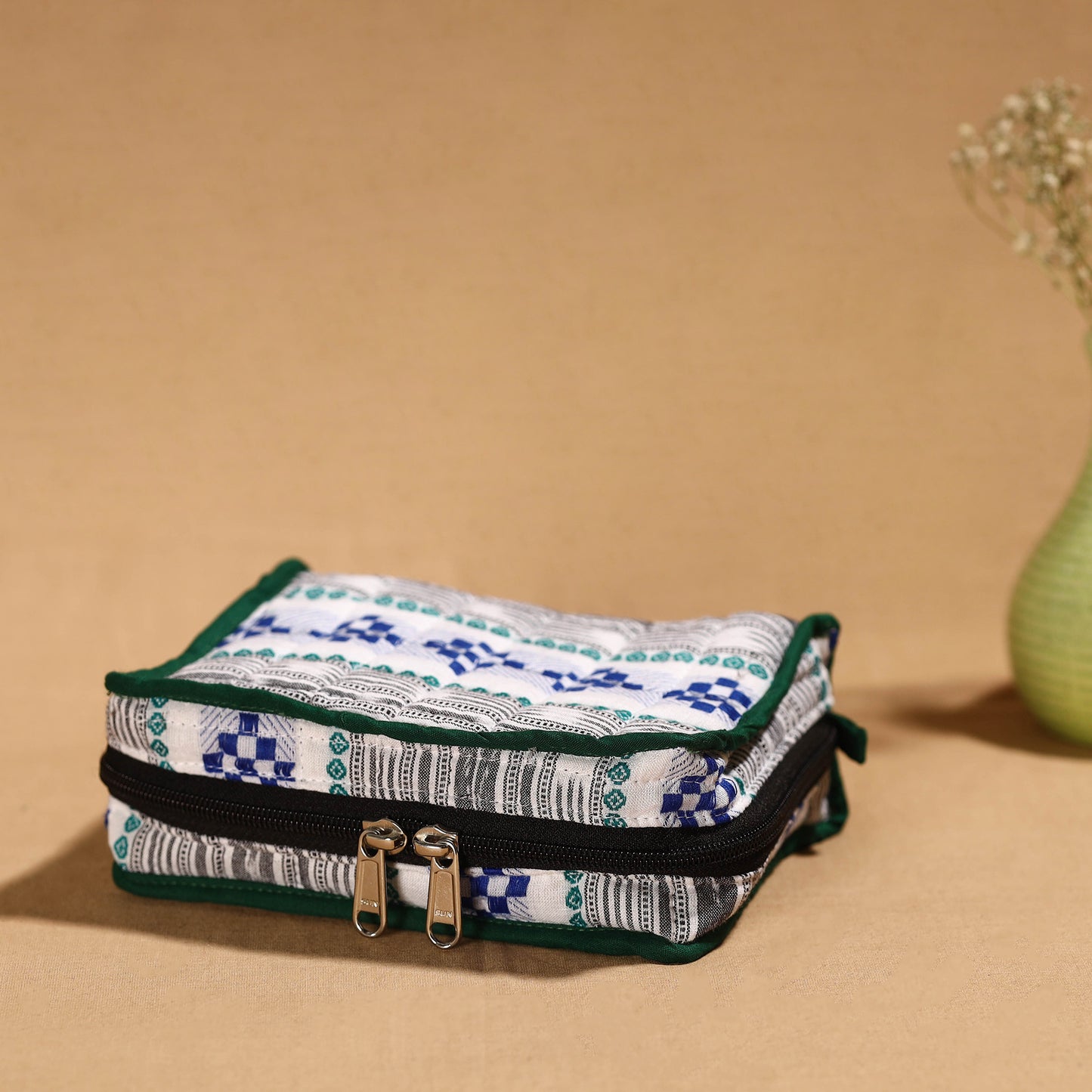 Multicolor Handmade 4 Pockets Cotton Jewelry Bag