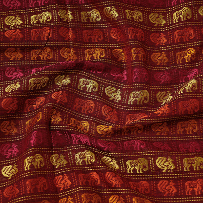 Maroon - Karnataka Khun Weave Cotton Fabric