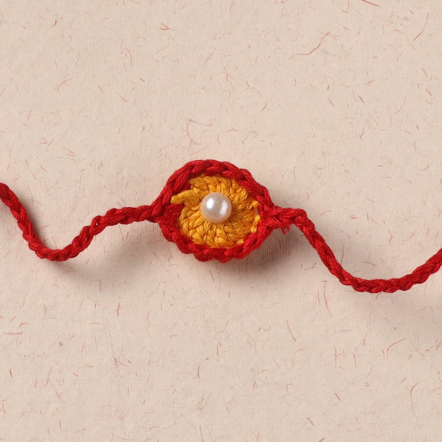 Flower - Handmade Crochet Pearl Work Rakhi 11