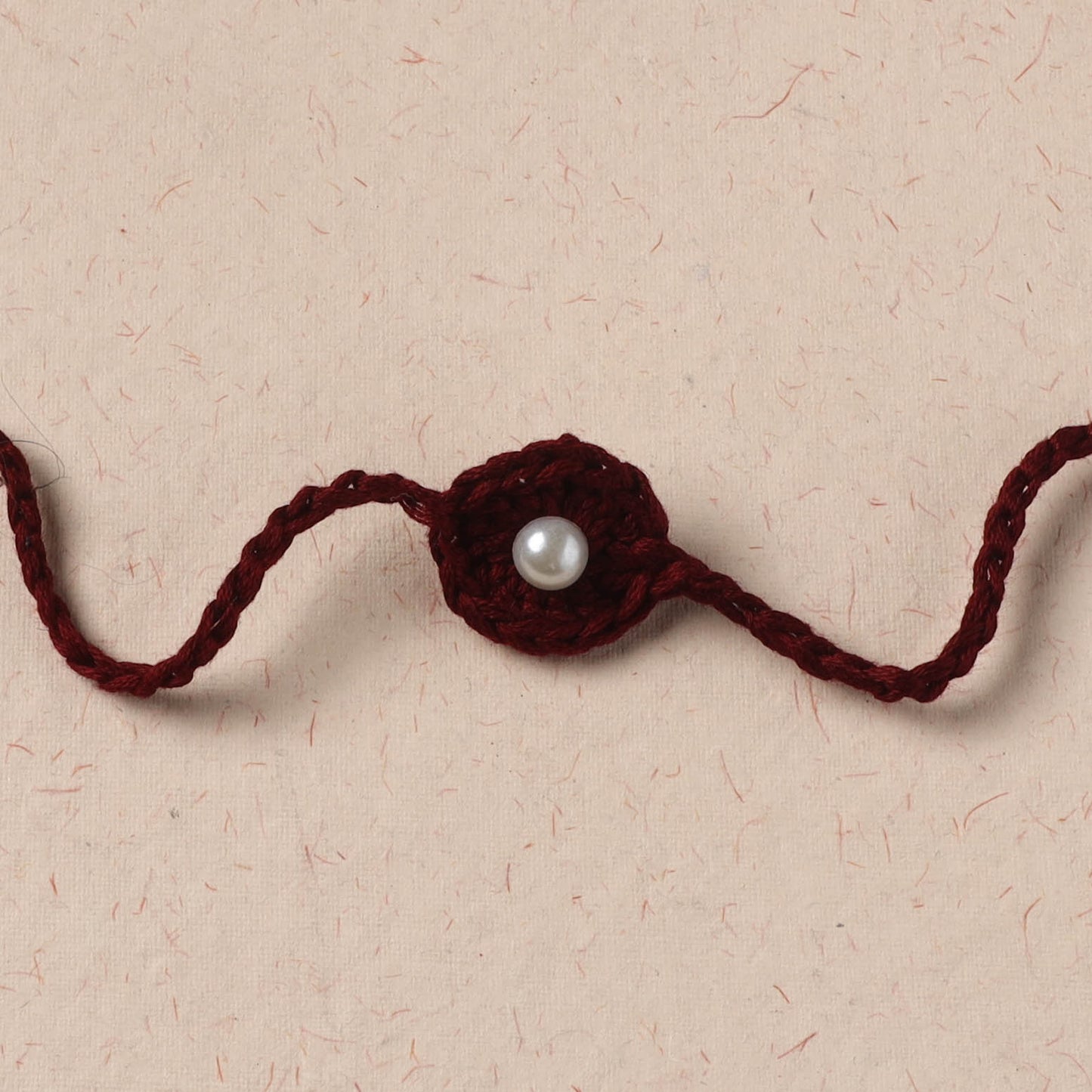 Flower - Handmade Crochet Pearl Work Rakhi 16