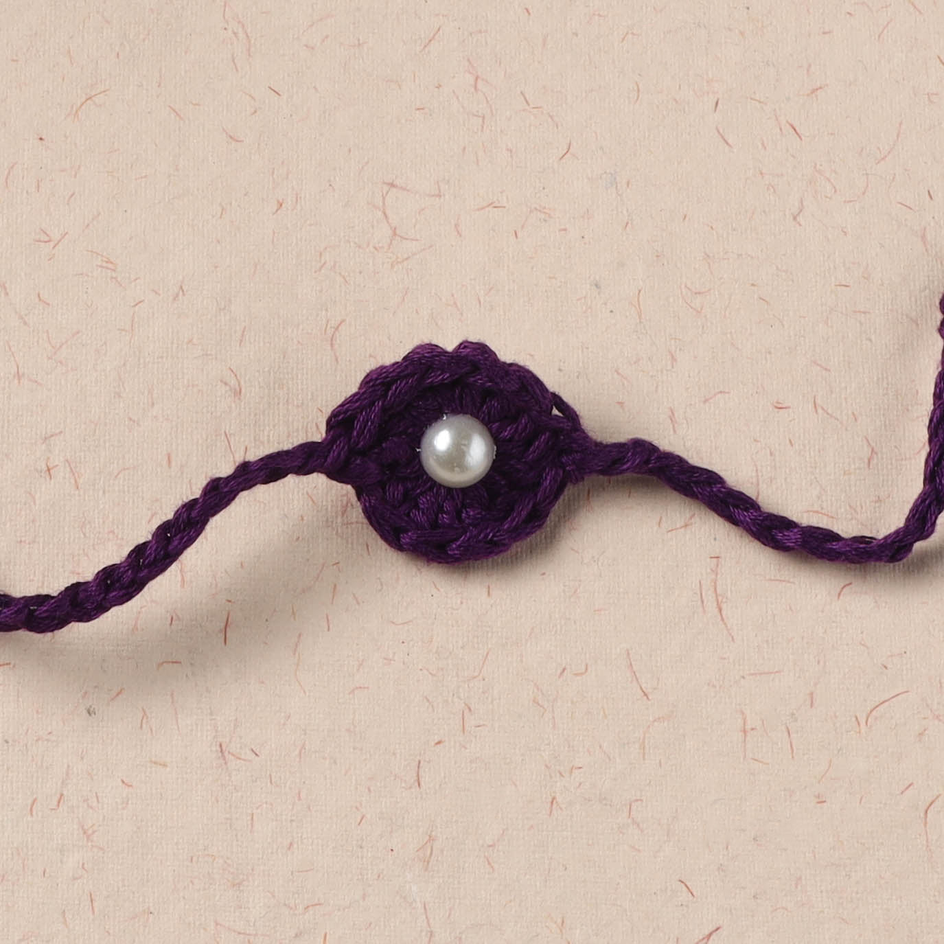 Flower - Handmade Crochet Pearl Work Rakhi 17