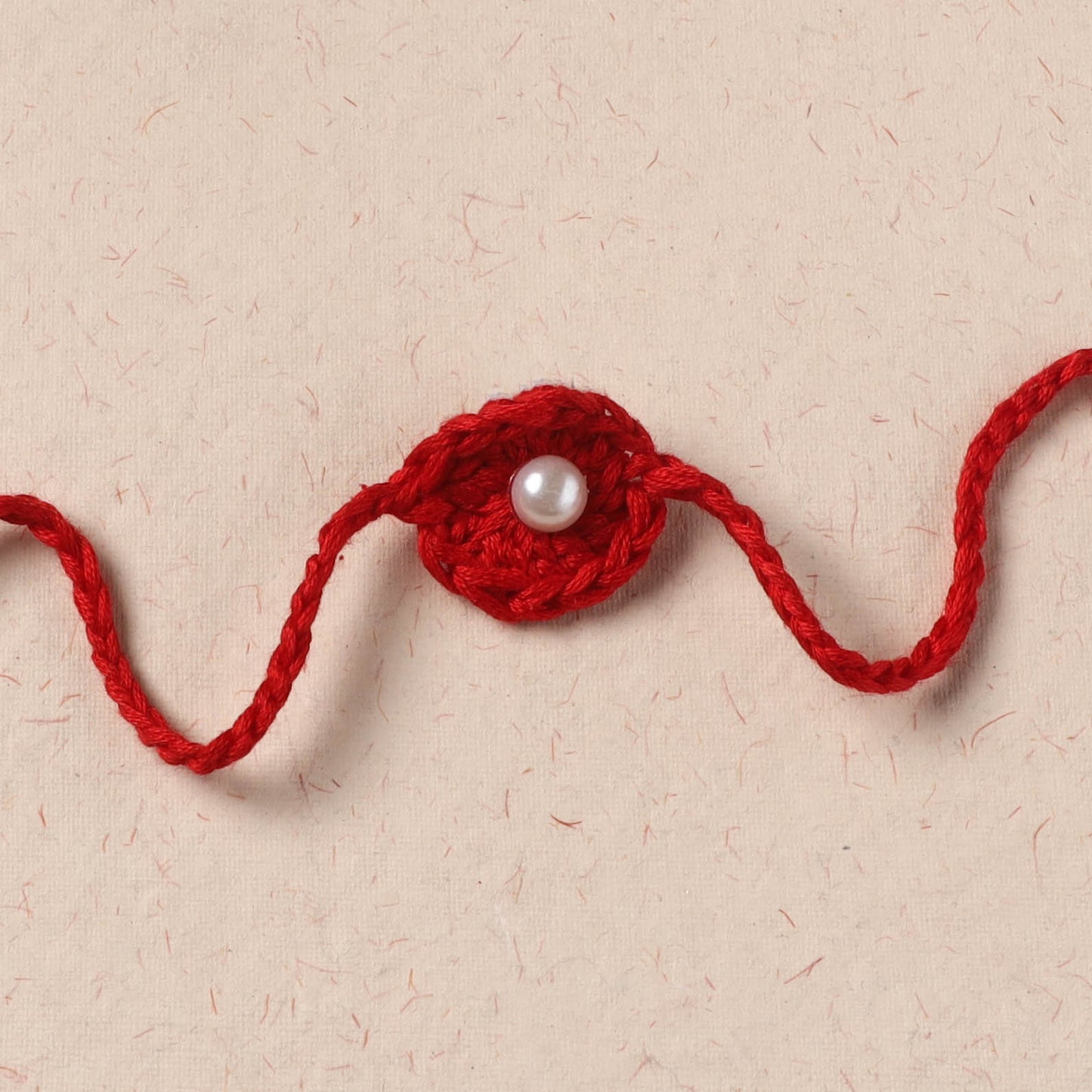 Flower - Handmade Crochet Pearl Work Rakhi 23