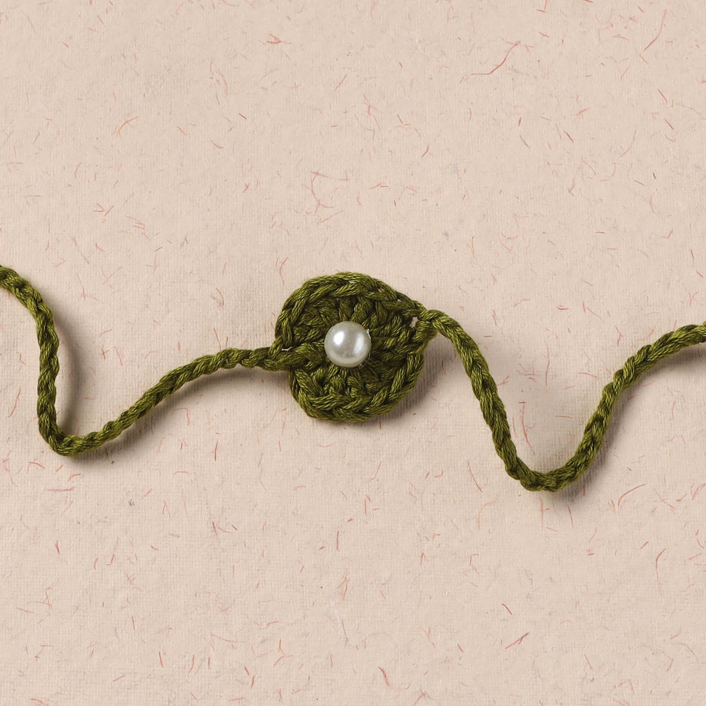 Flower - Handmade Crochet Pearl Work Rakhi 24