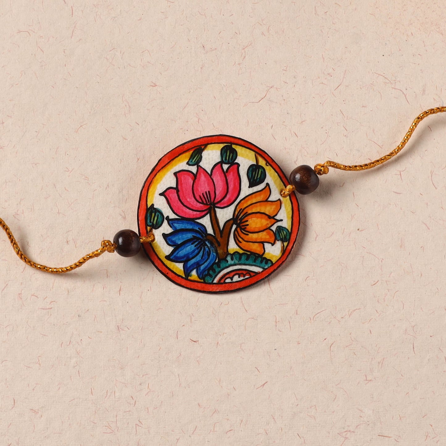 Handpainted Tholu Bommalata Leather Rakhi (Assorted) 21