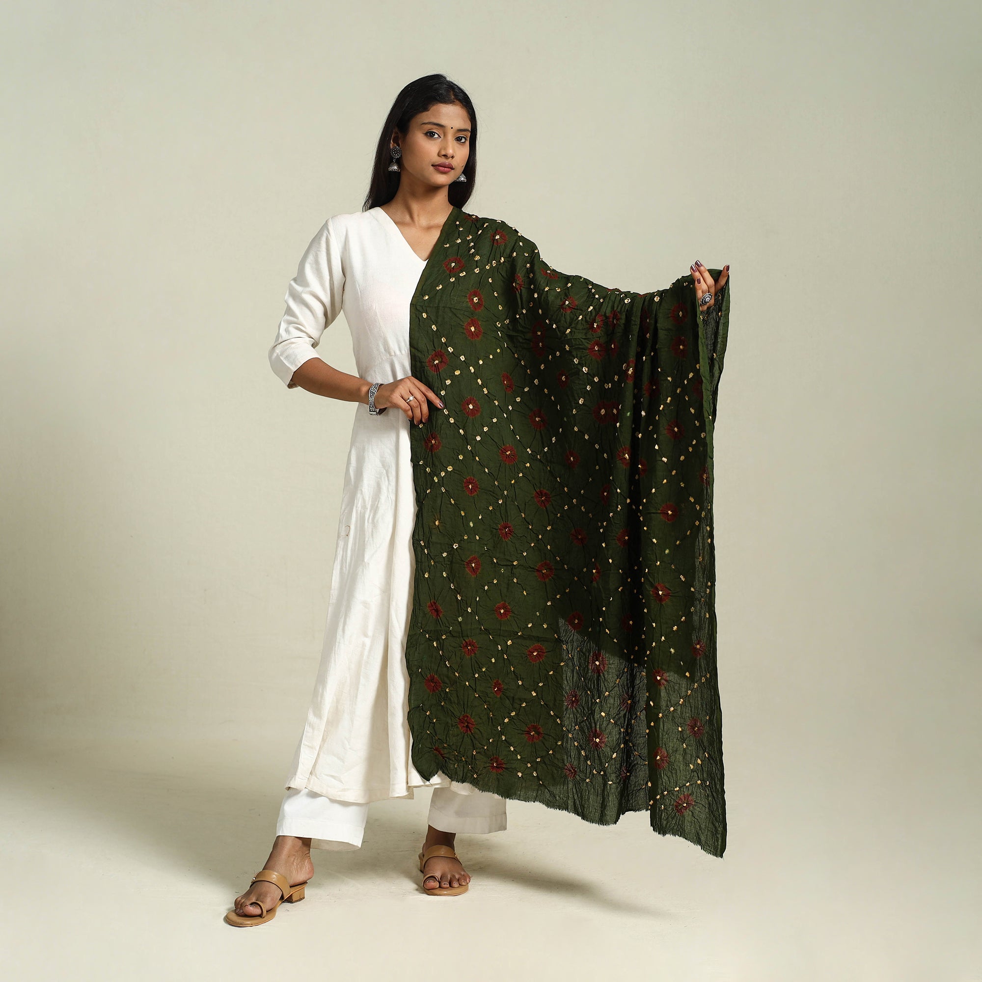 Yellow - Kutch Tie-Dye Pure Mul Cotton Shibori Bandhani Dupatta 36