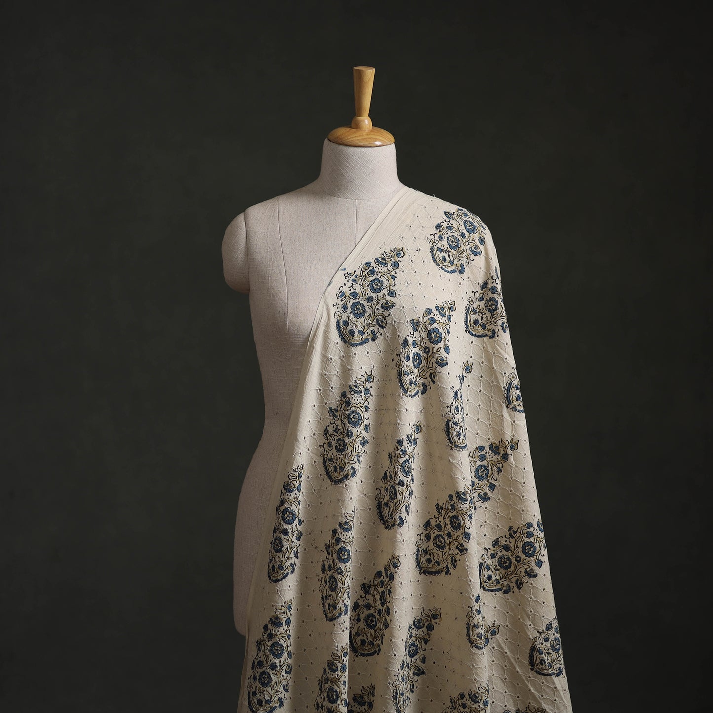 Hakoba Hand Block Ajrakh Print Natural Dyed Cotton Fabric 30
