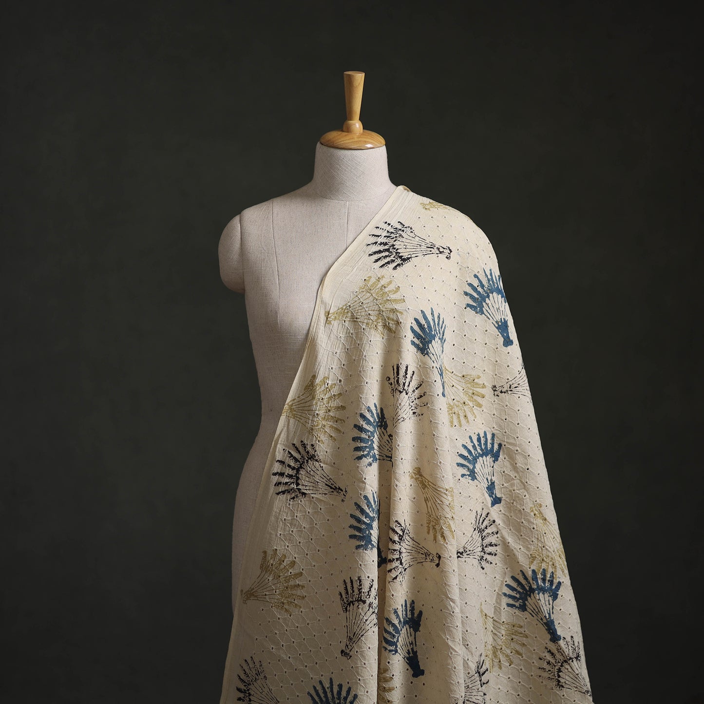 Hakoba Hand Block Ajrakh Print Natural Dyed Cotton Fabric 39