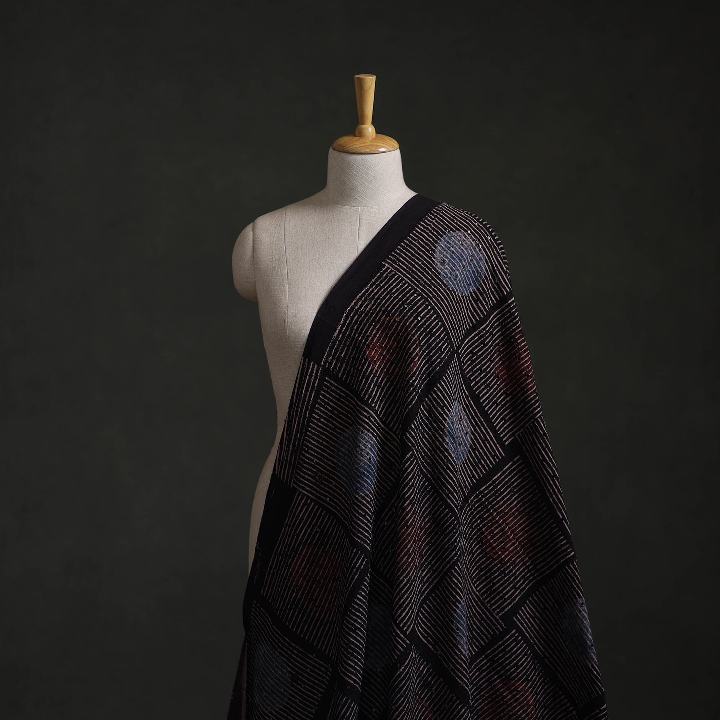 Hakoba Hand Block Ajrakh Print Natural Dyed Cotton Fabric 61