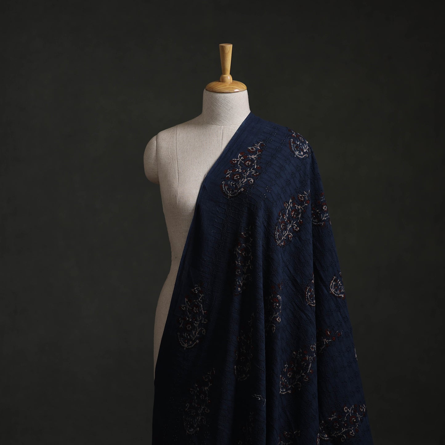 Hakoba Hand Block Ajrakh Print Natural Dyed Cotton Fabric 63