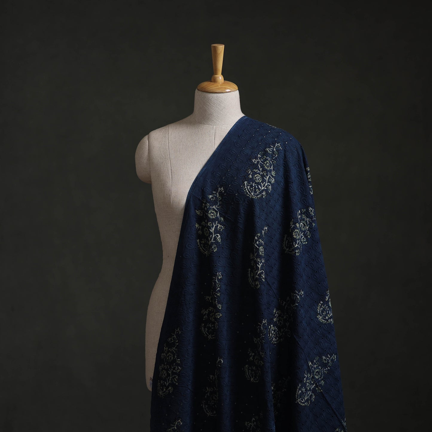 Hakoba Hand Block Ajrakh Print Natural Dyed Cotton Fabric 77