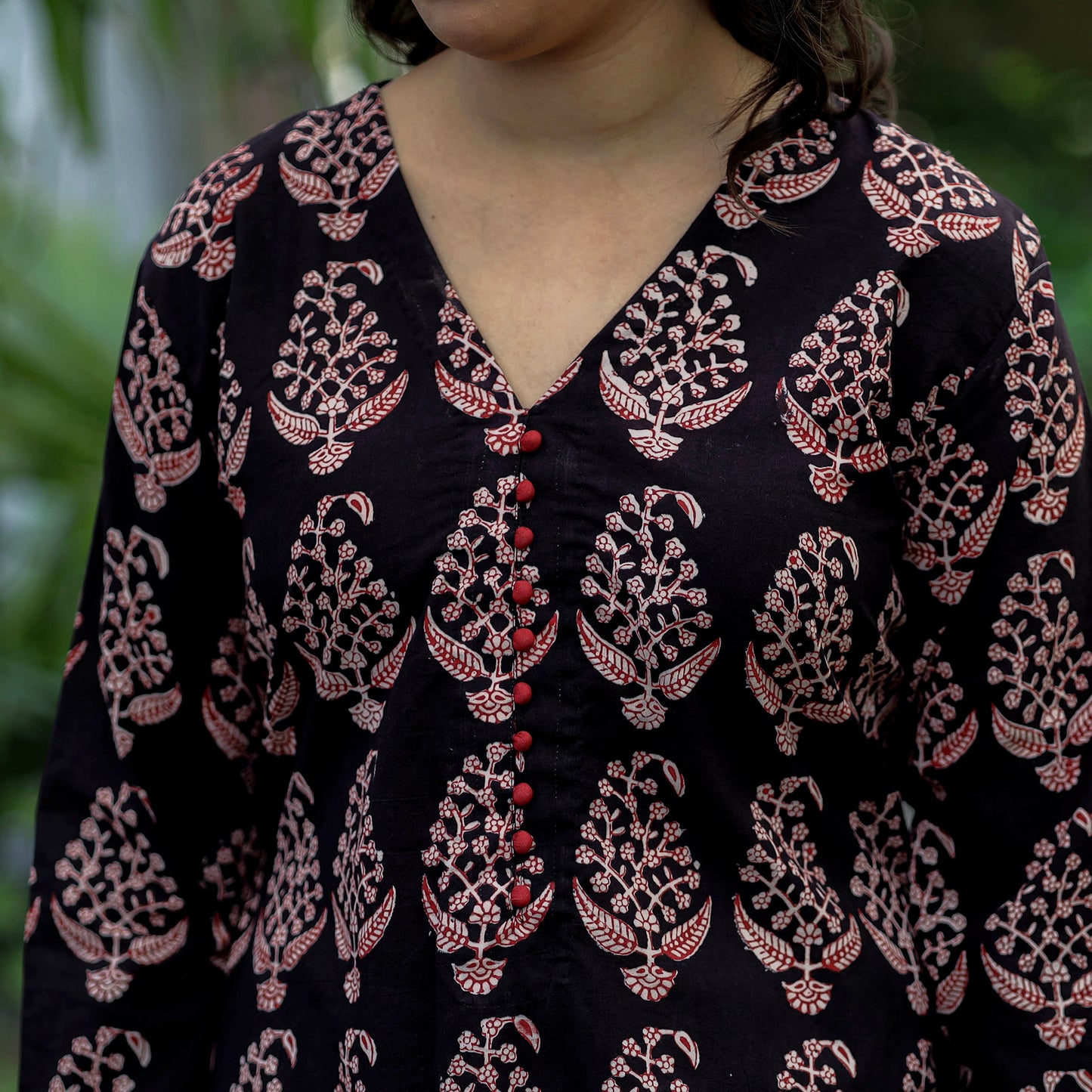 Buy Block Print Cotton A-Line Bagh Kurta Online