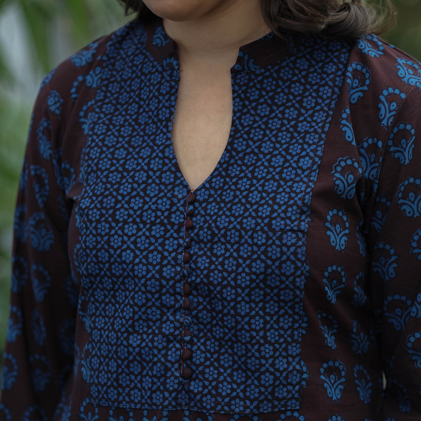 Buy Block Print Cotton Straight Bagh Kurta Online