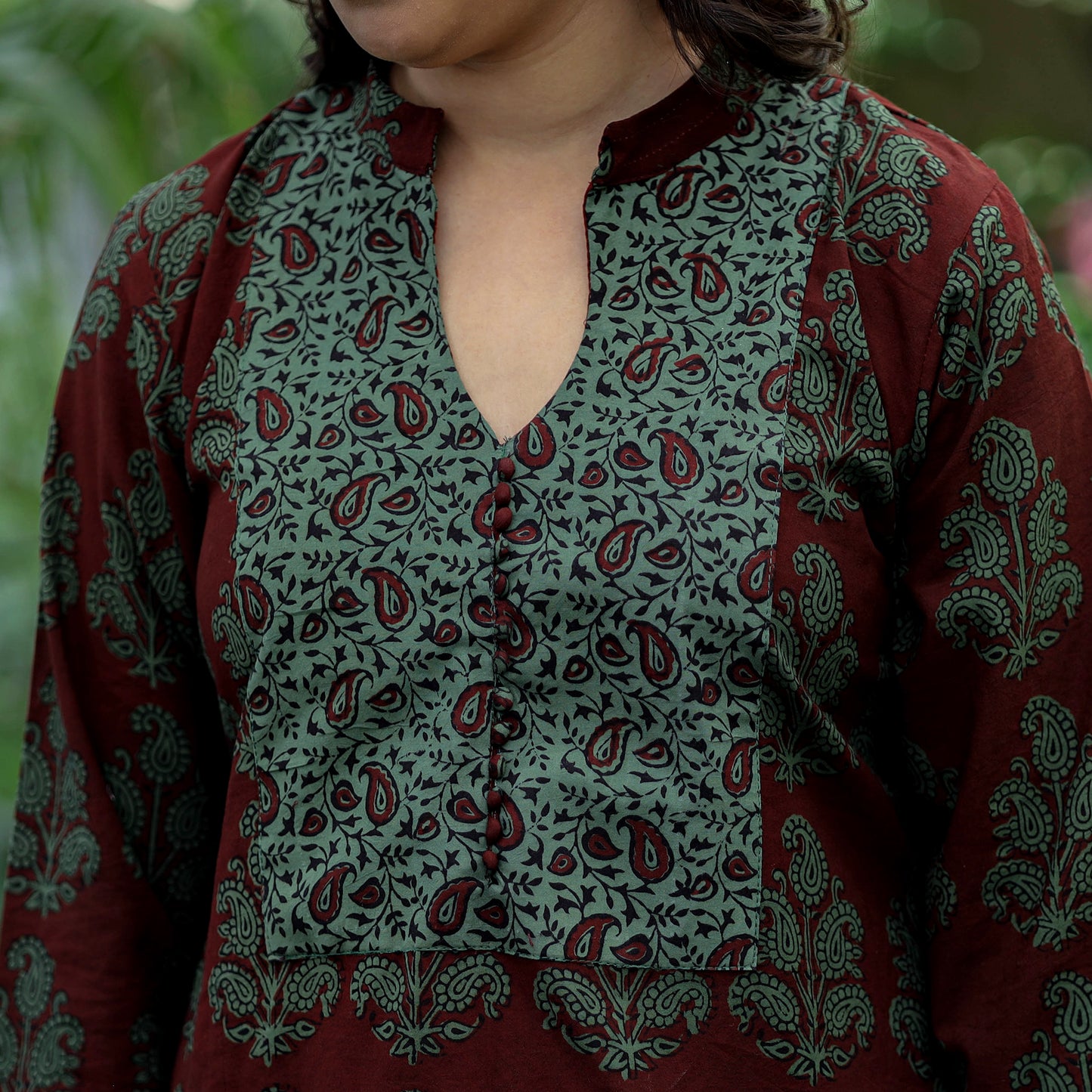 Buy Bagh Hand Block Printed Cotton Straight Kurta Online at iTokri.com