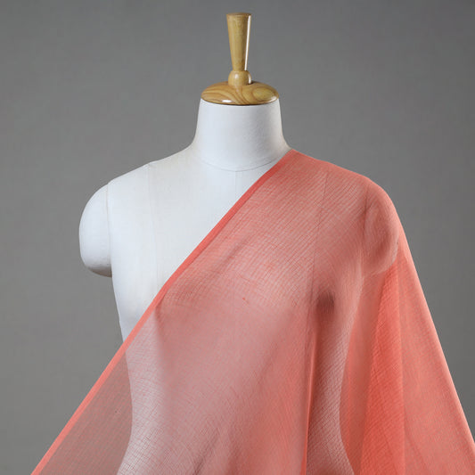 Orange - Kota Doria Weaving Plain Cotton Fabric 11