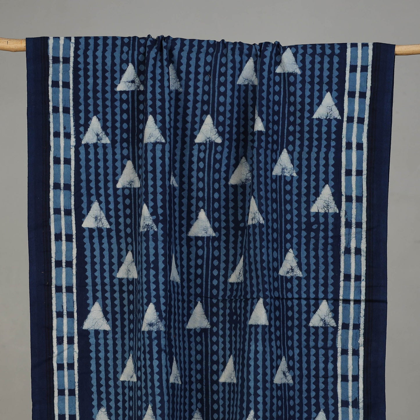 Blue - Pipad Hand Block Print Natural Dyed Pure Handloom Cotton Towel 02