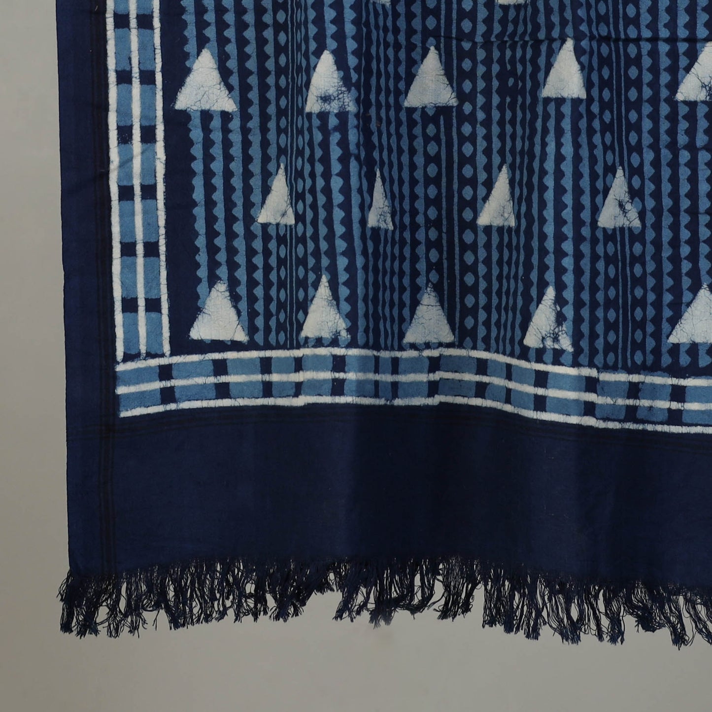 Blue - Pipad Hand Block Print Natural Dyed Pure Handloom Cotton Towel 02