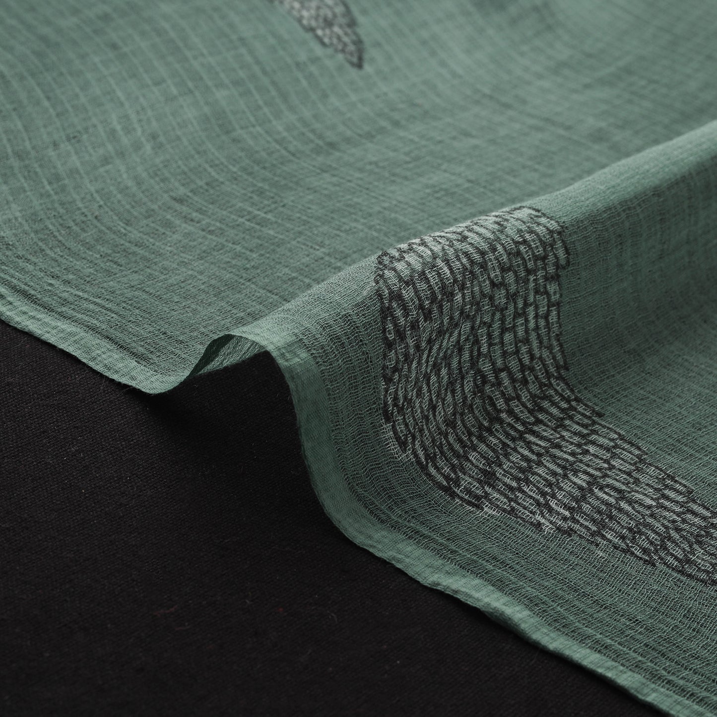 Green - Akola Hand Block Print Kota Doria Cotton Fabric 24