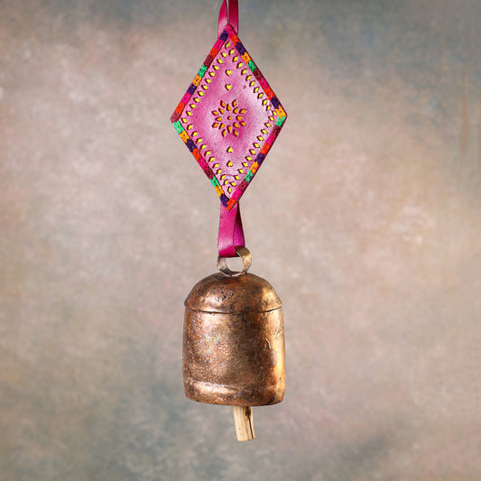 Kutch Copper Coated Bell With Leather Belt - Kite