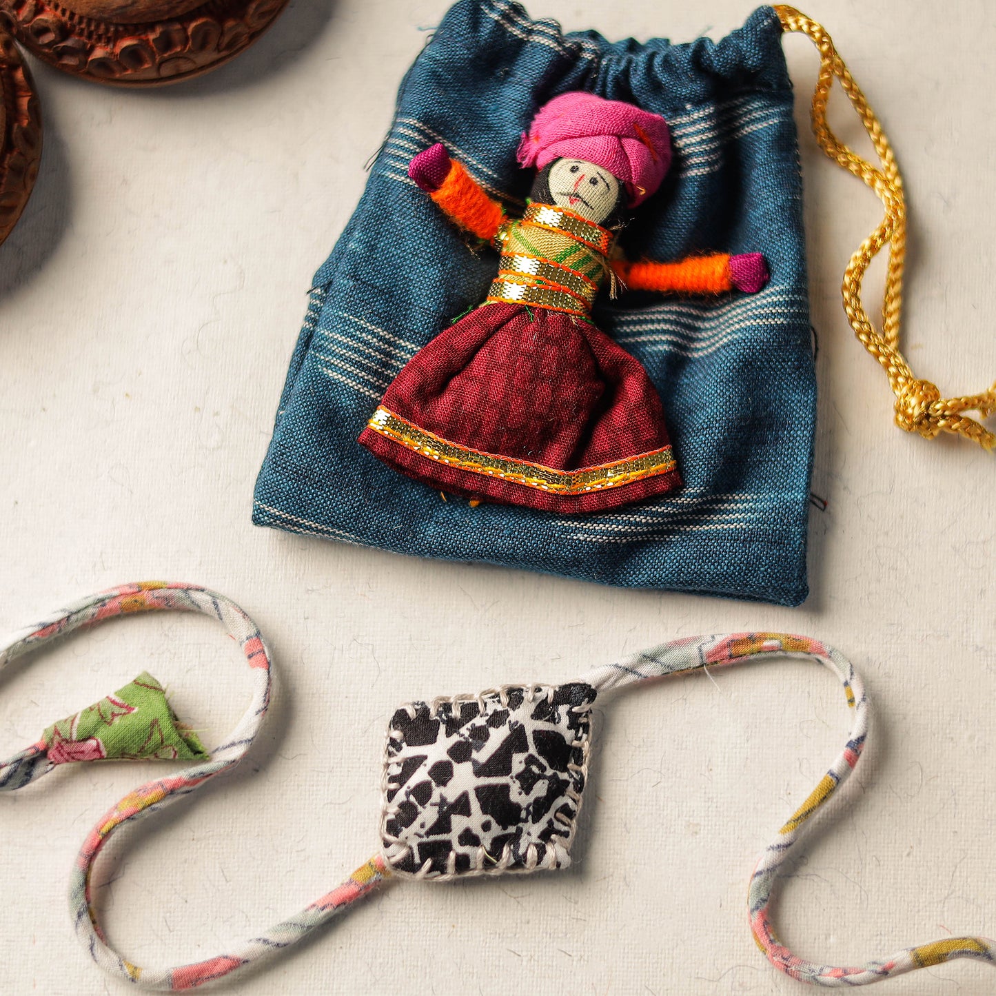 Handcrafted Embroidery Fabart Rakhi 19