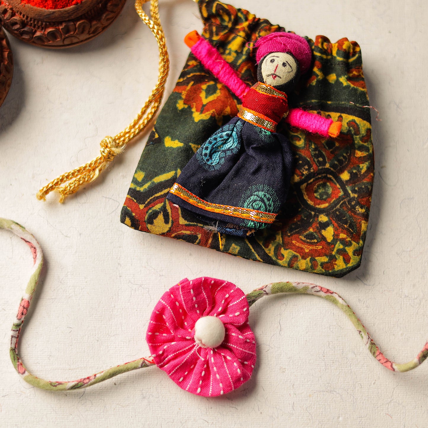 Buy Handcrafted Flower Fabart Rakhi 32 Online at iTokri.com