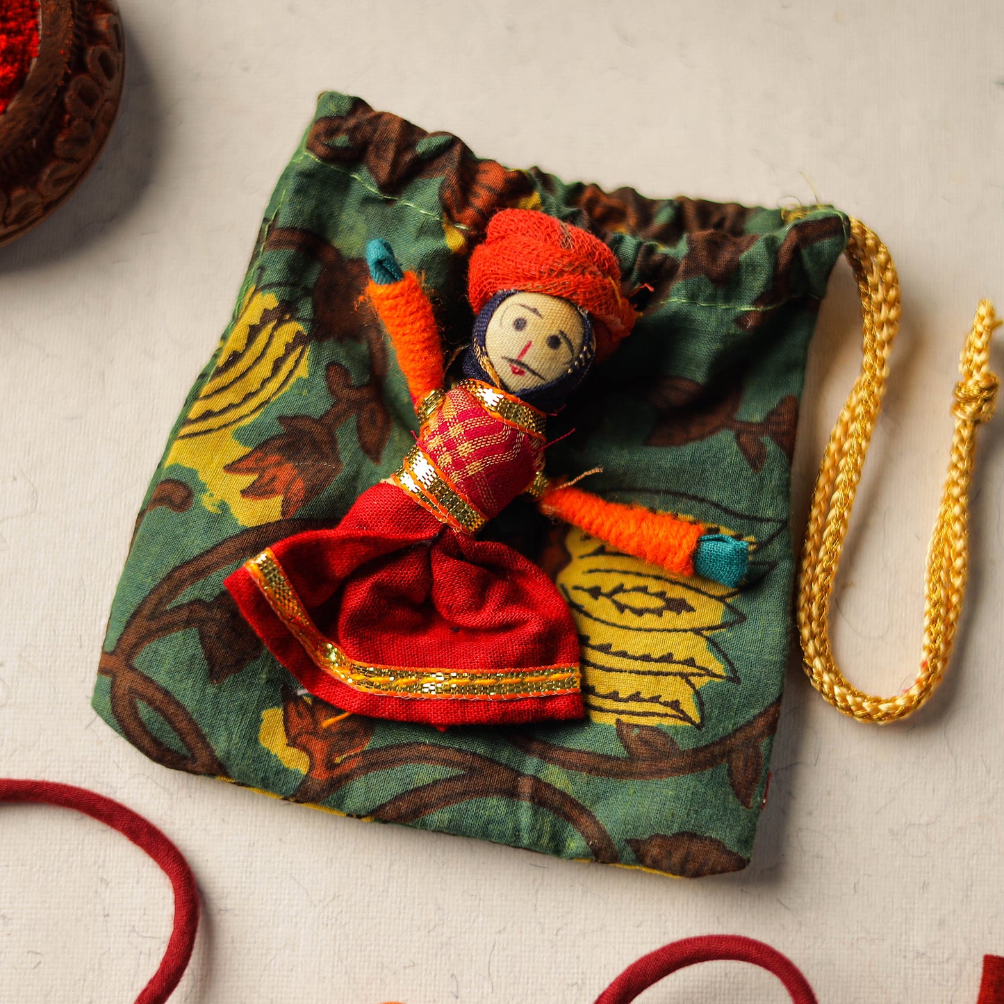 Handcrafted Flower Fabart Rakhi 35