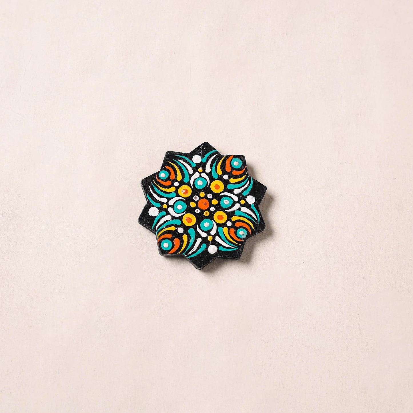 Multicolor - Flower Handpainted Mandala Art Wooden Fridge Magnet 03