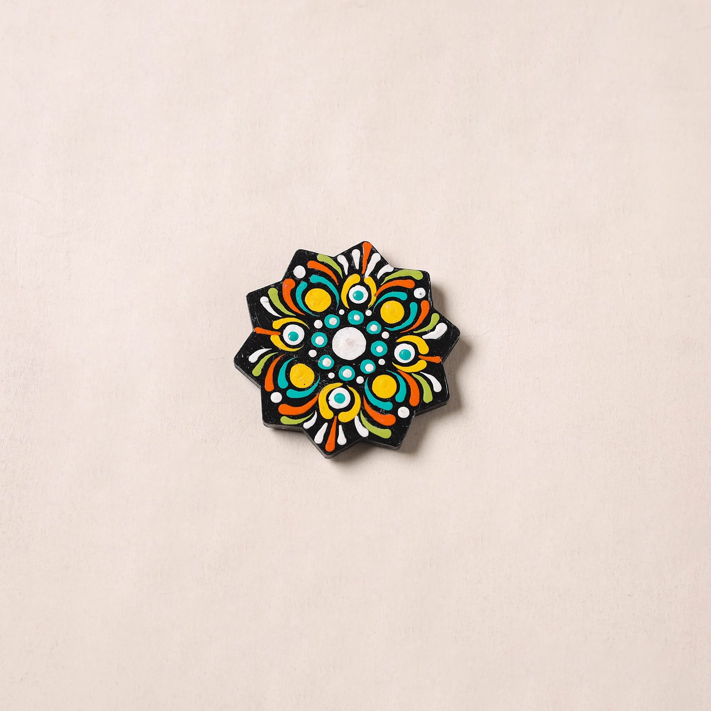Multicolor - Flower Handpainted Mandala Art Wooden Fridge Magnet 06