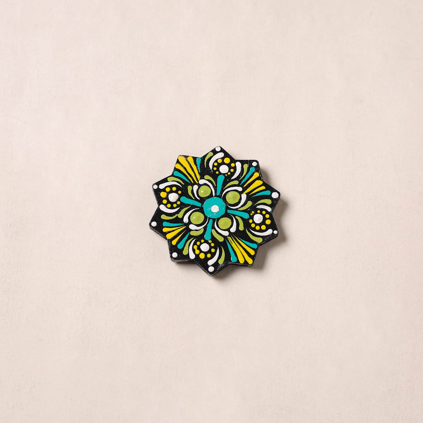 Multicolor - Flower Handpainted Mandala Art Wooden Fridge Magnet 10