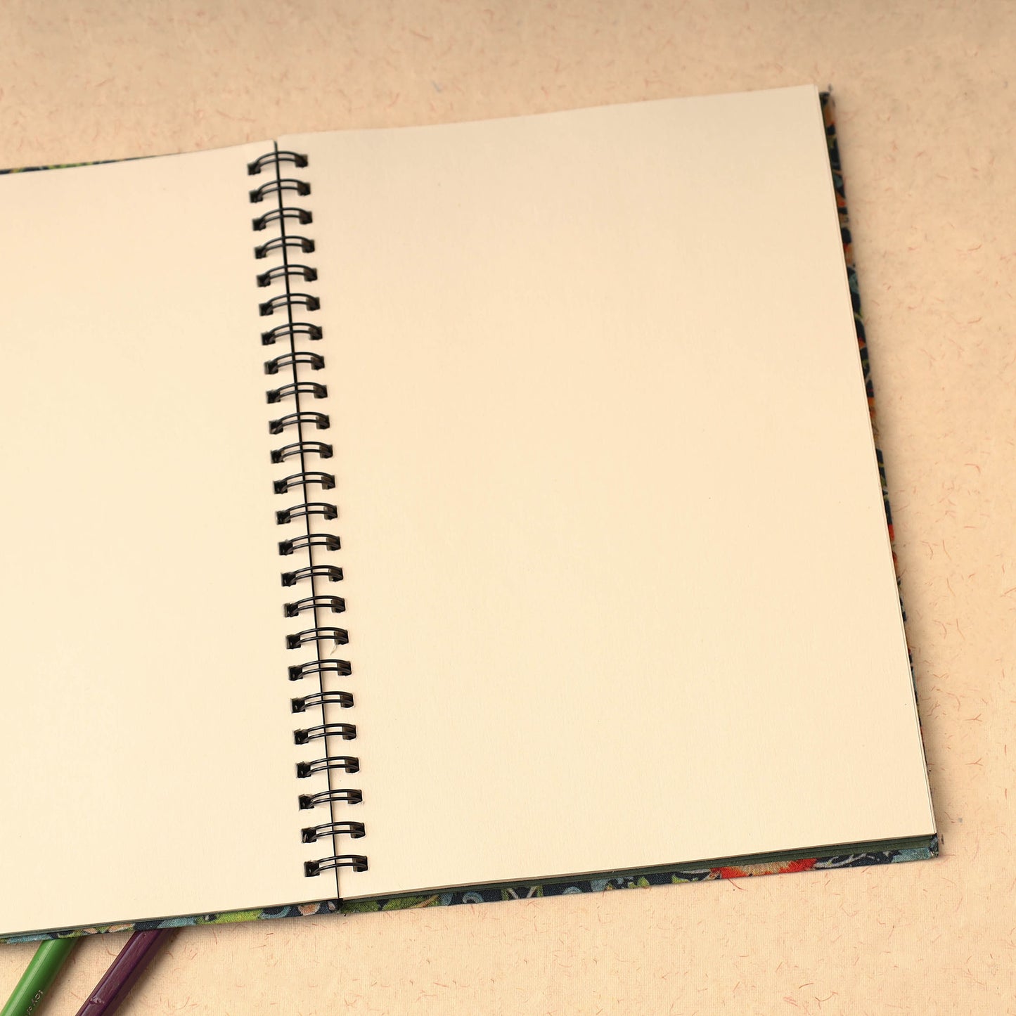 Blue - floral printed handcrafted spiral notebook (10 x 7