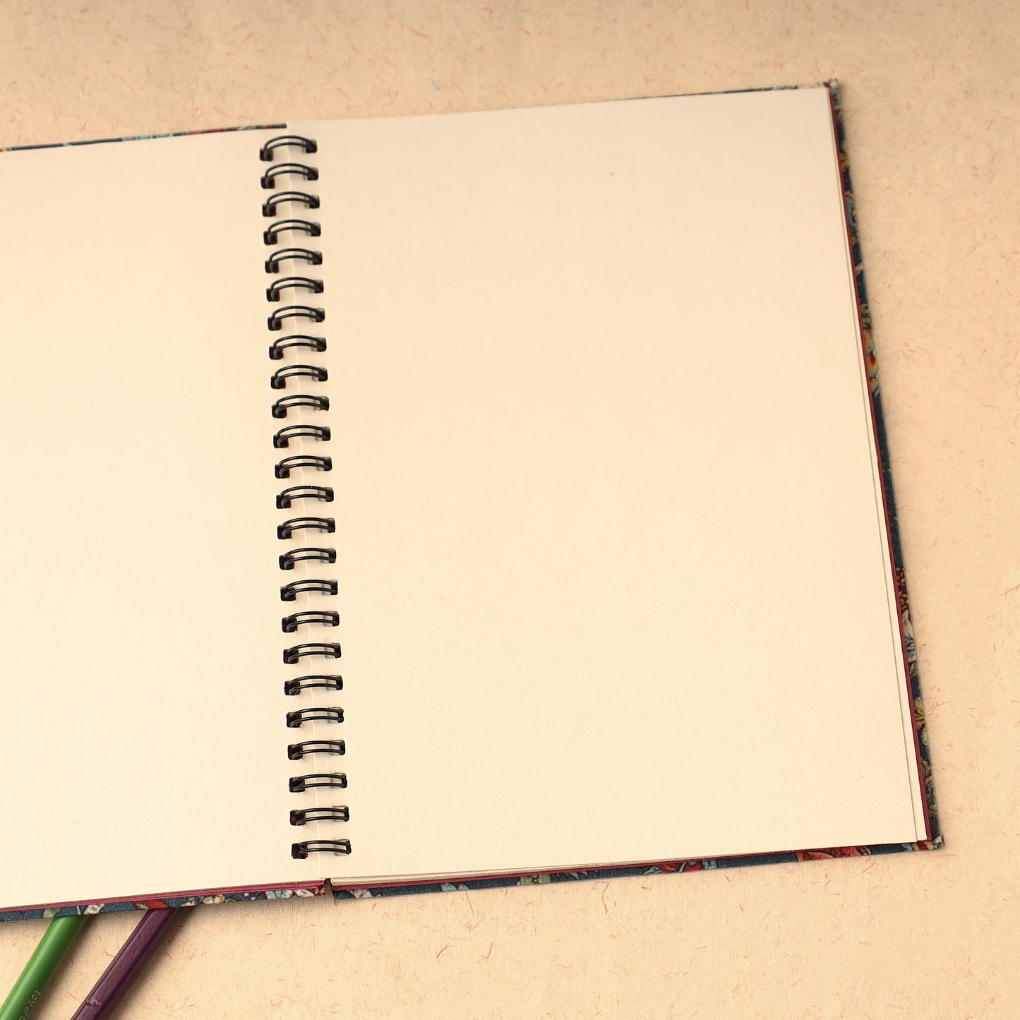 Blue - floral printed handcrafted magnetic closure notebook