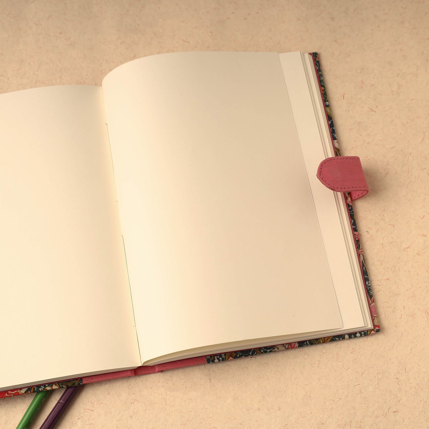 Beige - floral printed handcrafted spiral notebook (8 x 6