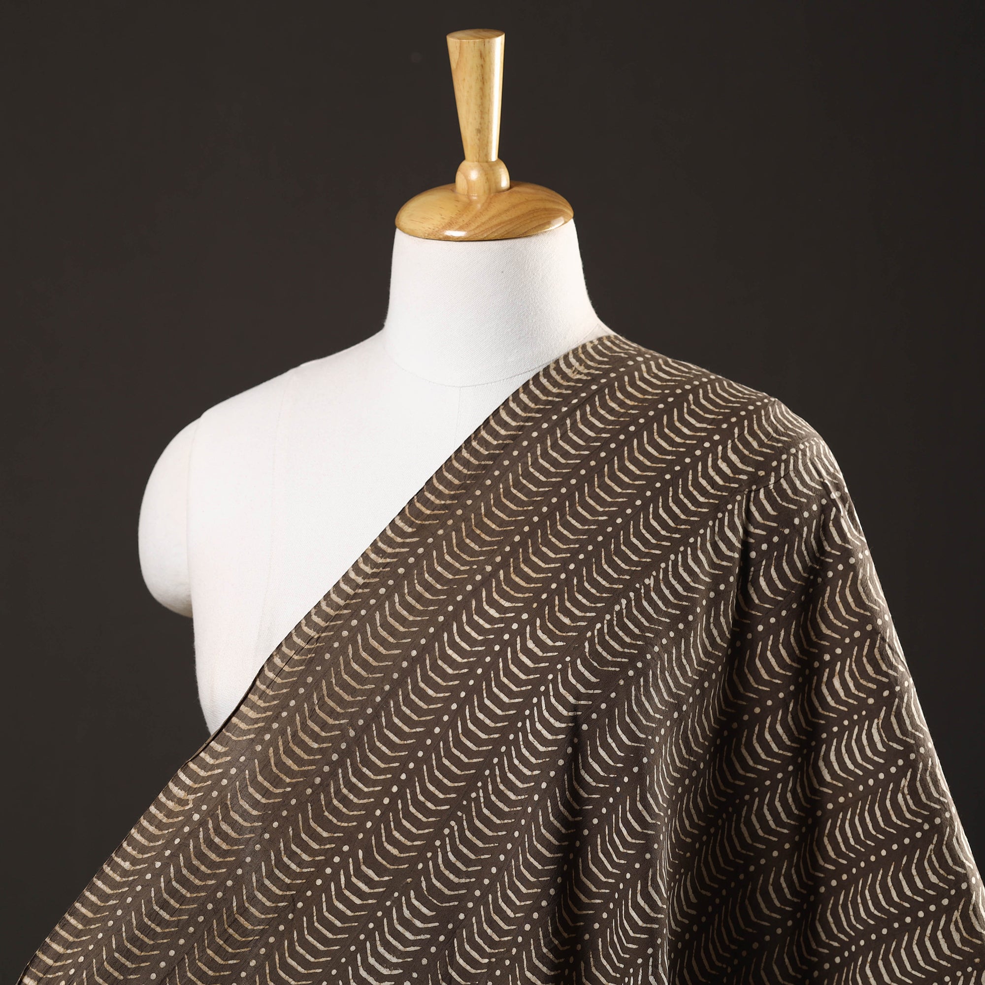 Brown - Traditional Pipad Block Printed Pure Handloom Cotton Towel