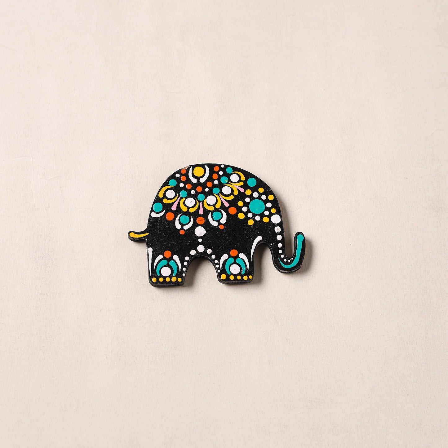 Multicolor - Elephant Handpainted Mandala Art Wooden Fridge Magnet 36