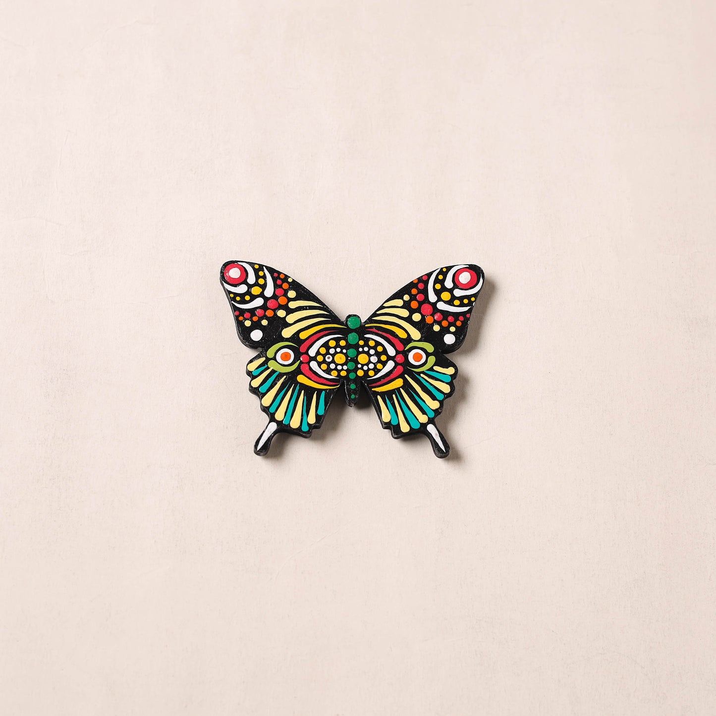 Multicolor - Butterfly Handpainted Mandala Art Wooden Fridge Magnet 41