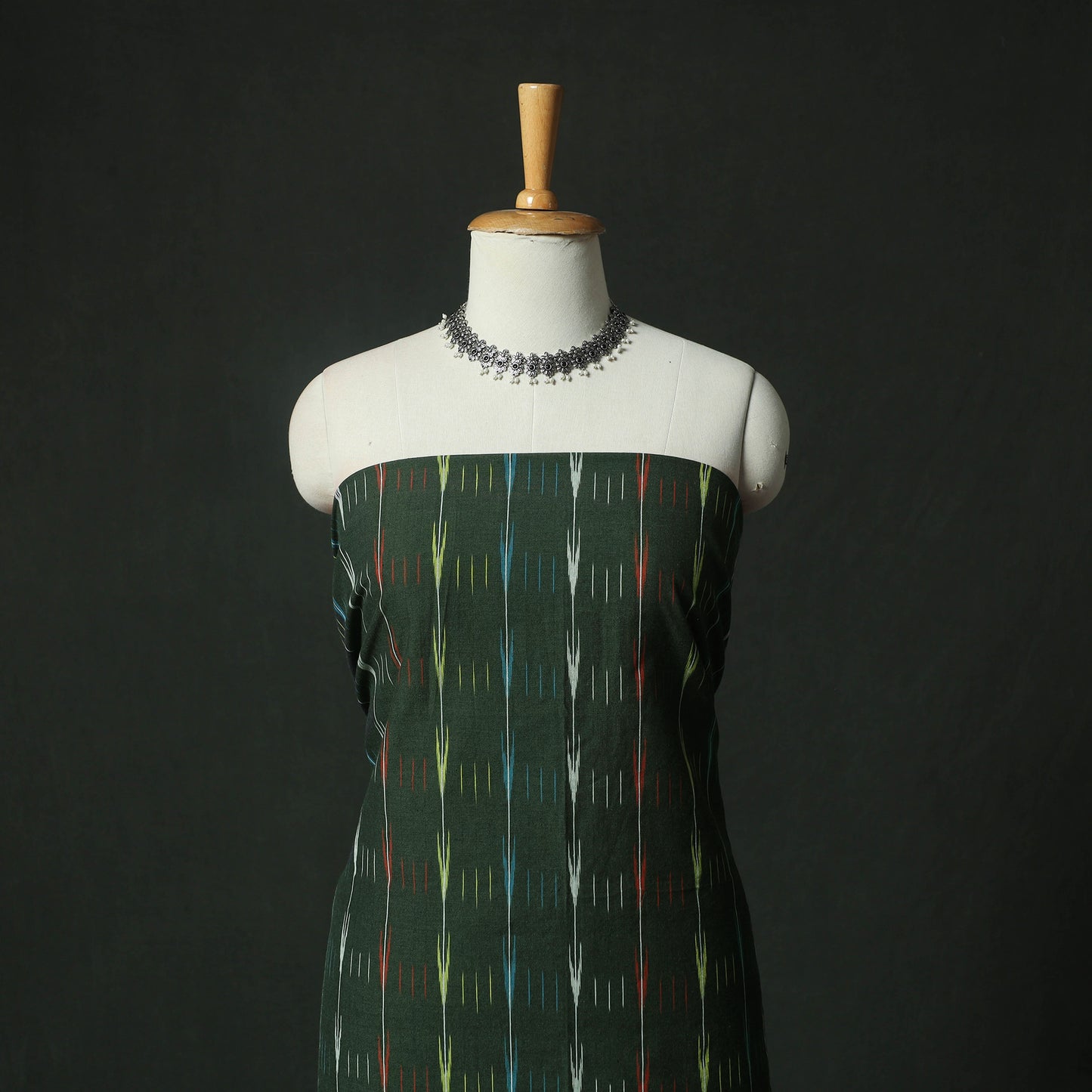 Pochampally Ikat Weave Cotton 2pc Unstitched Dress Material Kurta Set 04