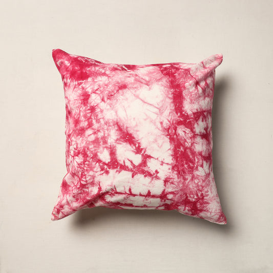 Pink - Shibori Tie-Dye Cotton Cushion Cover (16 x 16 in)