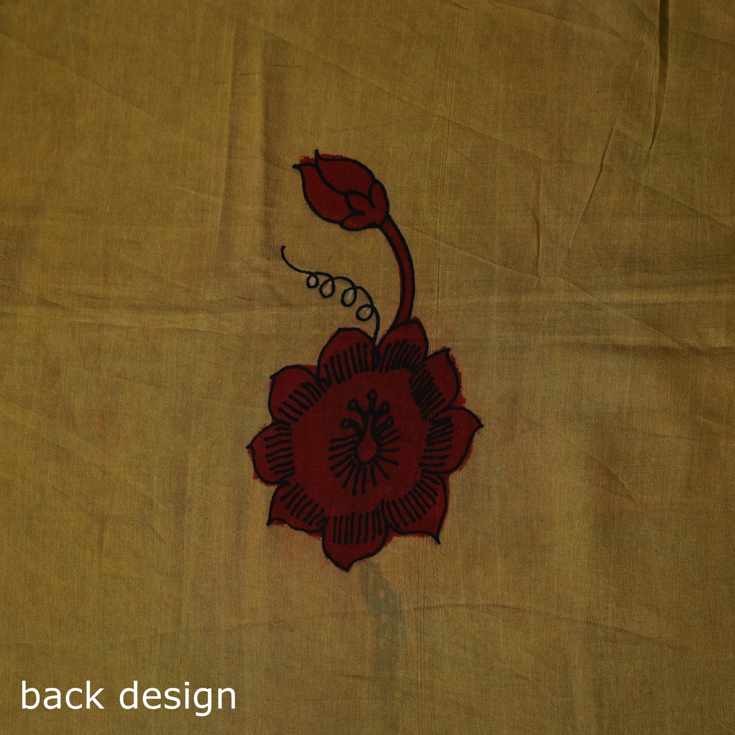 Handpainted Srikalahasti Pen Work Kalamkari Natural Dyed Bangalore Silk 2pc Unstitched Dress Material Kurta Set 29