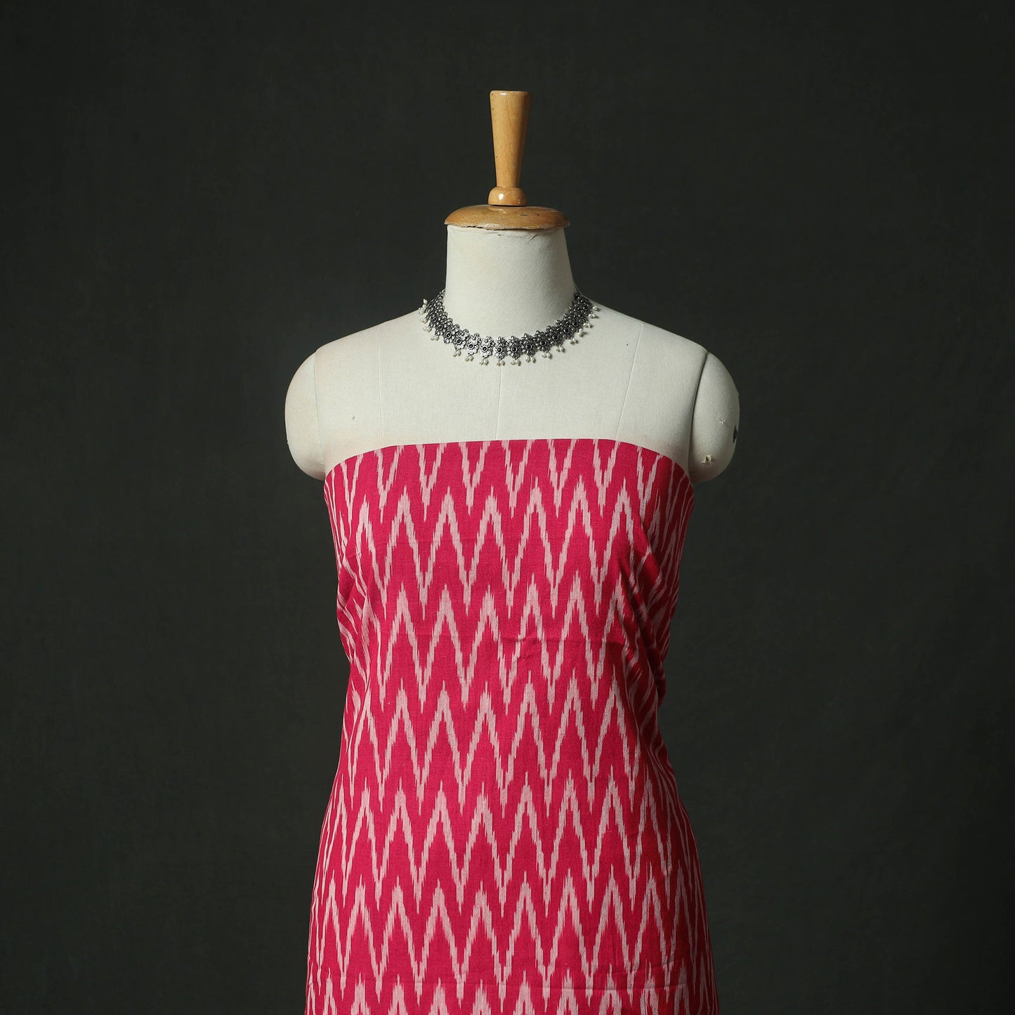 Pochampally Ikat Weave Cotton 2pc Unstitched Dress Material Kurta Set 10