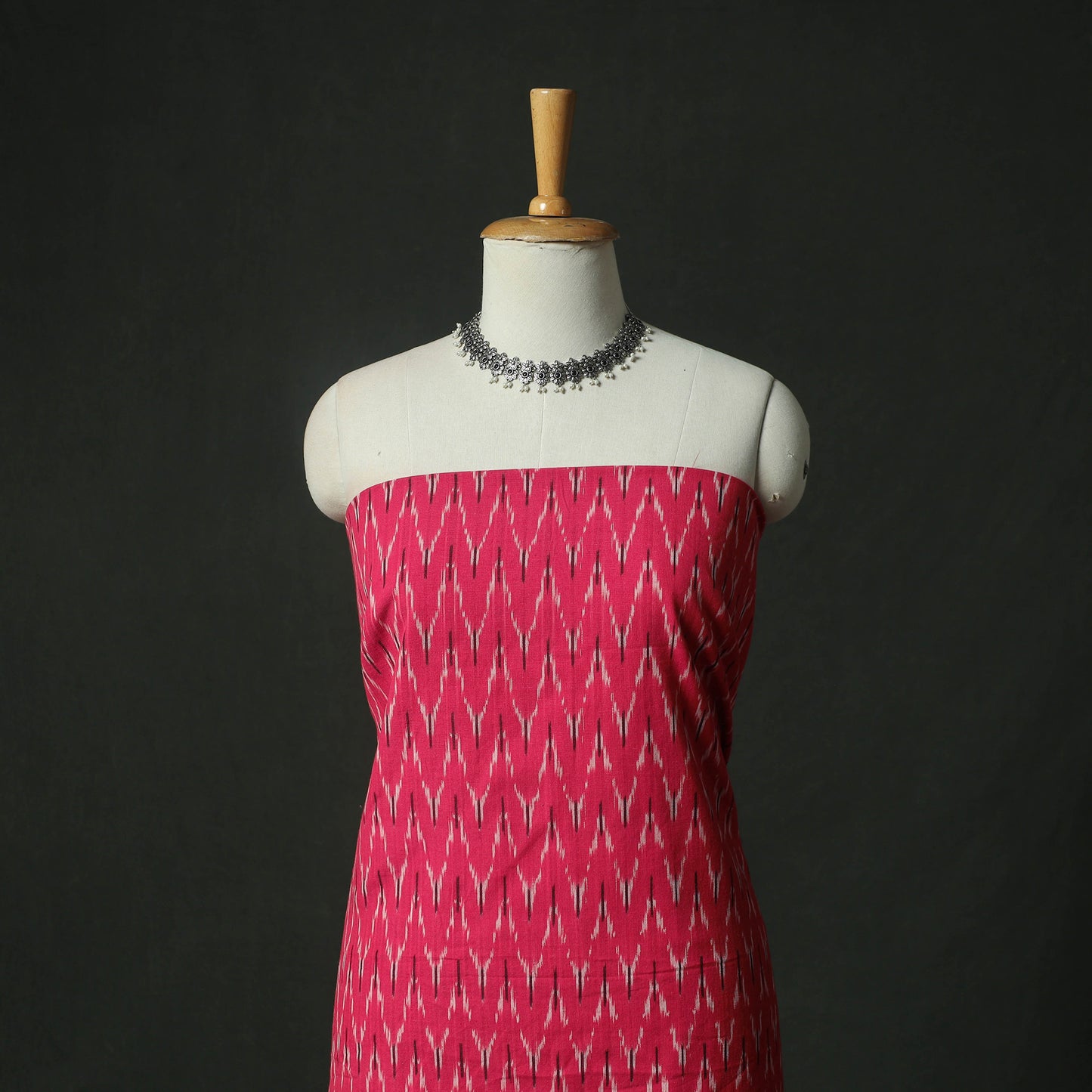 Pochampally Ikat Weave Cotton 2pc Unstitched Dress Material Kurta Set 11