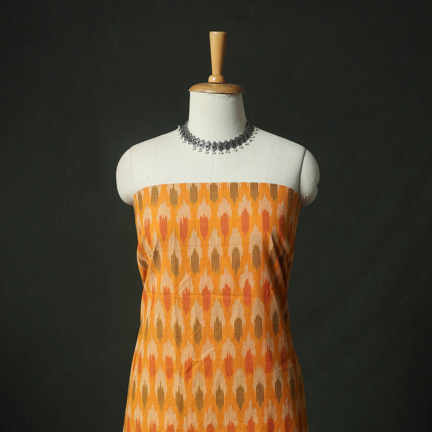 Pochampally Ikat Weave Cotton 2pc Unstitched Dress Material Kurta Set 13