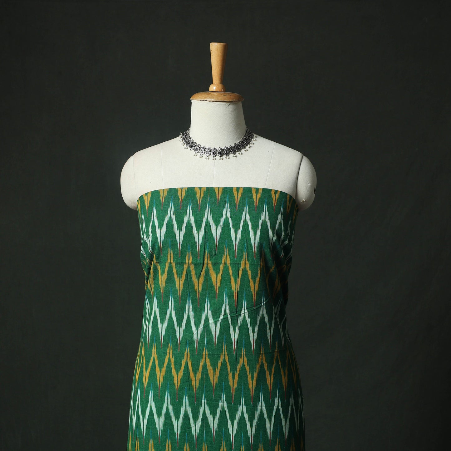 Pochampally Ikat Weave Cotton 2pc Unstitched Dress Material Kurta Set 14