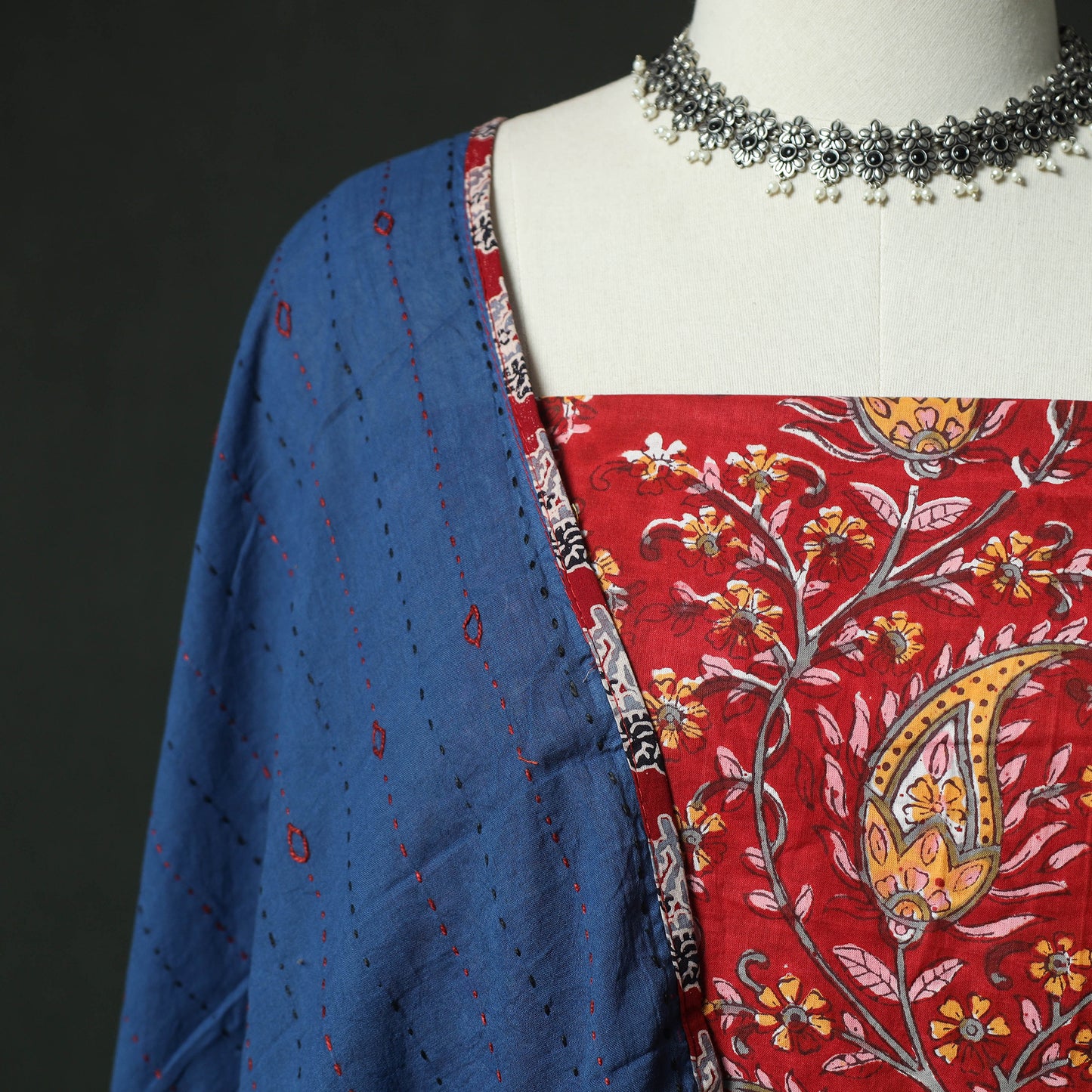 Sanganeri Hand Block Print Cotton 2pc Unstitched Dress Material Kurta Set 24