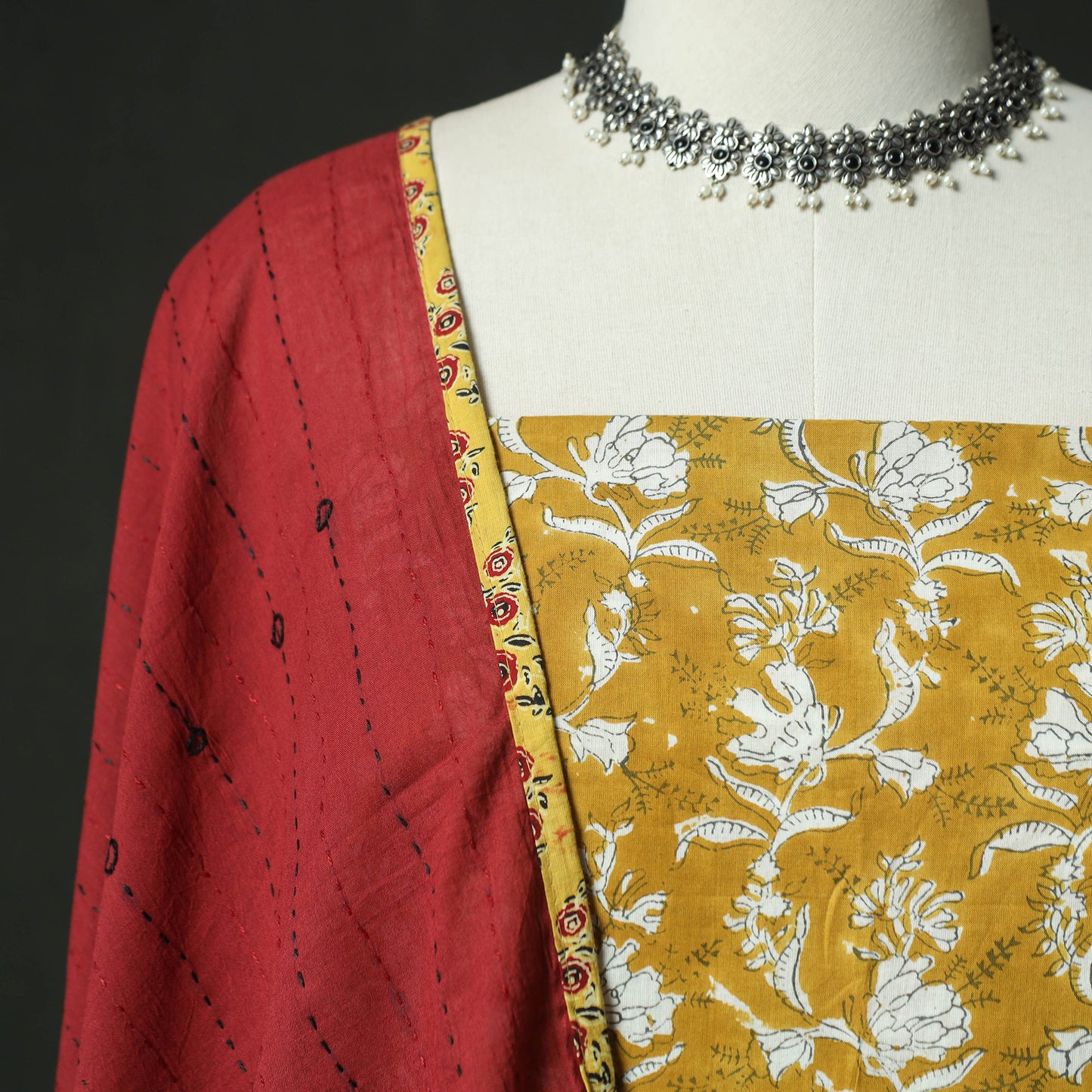 Sanganeri Hand Block Print Cotton 2pc Unstitched Dress Material Kurta Set 26